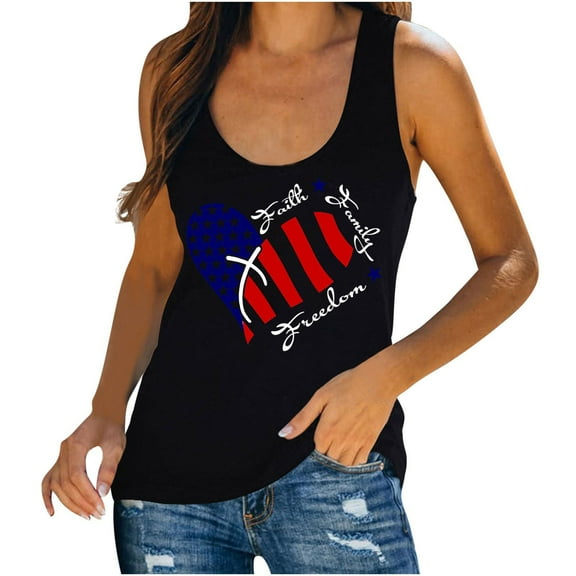 Patlollav Tank Top for Women Under $10.00, Women Summer Tops Sleeveless Tank Casual Loose Fit Round Neck T-Shirt Tunic Vest