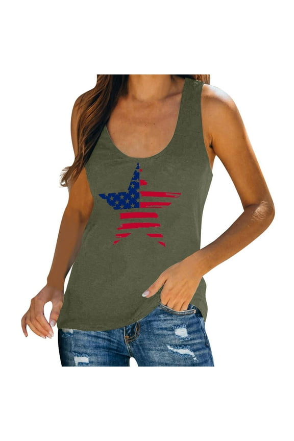 Patlollav Tank Top for Women Under $10.00, Women Summer Tops Sleeveless Tank Casual Loose Fit Round Neck T-Shirt Tunic Vest