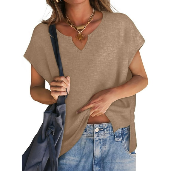 Patlollav Tank Top for Women Under $10.00, Women's Summer Vest Solid Color Round-Neck Loose Plus Size Sleeveless Casual Tee Tops Tank