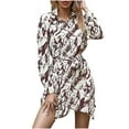 thumbnail image 1 of Patlollav Tie-Dye Shirt Dresses Womens Spring Summer Temperament Long Sleeve Turndown Collar Dress, 1 of 4