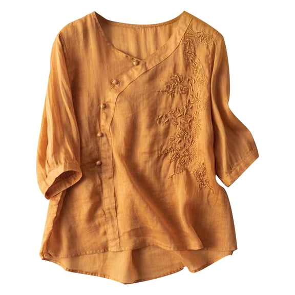 Patlollav Tops for Women Summer Short Sleeve Casual Short Sleeve Round Neck Loose Tee Shirts Blouse Up to 50% off