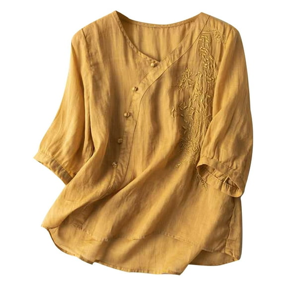 Patlollav Tops for Women Summer Short Sleeve Casual Short Sleeve Round Neck Loose Tee Shirts Blouse Up to 50% off