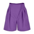 thumbnail image 1 of Patlollav Trendy Shorts Summer Womens Solid High Waisted Wide Leg Casual Pleated Shorts with Pocket, 1 of 6
