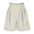 thumbnail image 1 of Patlollav Trendy Shorts Summer Womens Solid High Waisted Wide Leg Casual Pleated Shorts with Pocket, 1 of 6