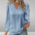 thumbnail image 1 of Patlollav Up to 65% off Fashion Womens V-Neck Long Sleeve Casual T-Shirt Top Solid Blouse, 1 of 6
