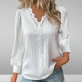 thumbnail image 1 of Patlollav Up to 65% off Fashion Womens V-Neck Long Sleeve Casual T-Shirt Top Solid Blouse, 1 of 6