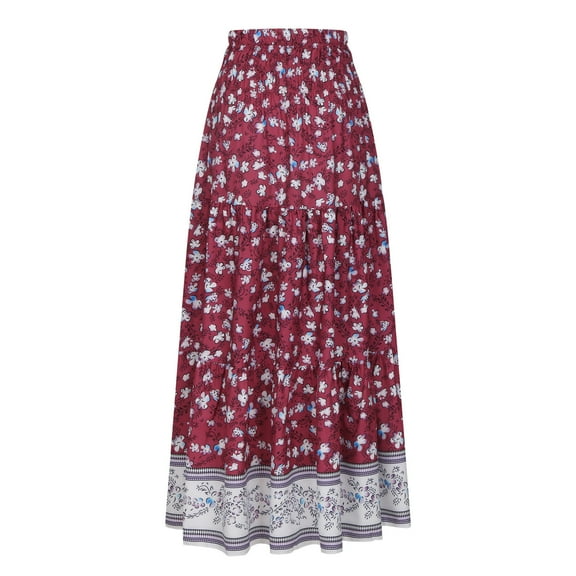 Patlollav Up to 65% off Women Fashion Comfortable Daily High Waist Print Retro Skirt