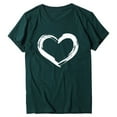 thumbnail image 1 of Patlollav Valentine's Womens Short Sleeve T-shirts Heart-shaped Print Casual Tops Shirt, 1 of 6