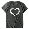 thumbnail image 1 of Patlollav Valentine's Womens Short Sleeve T-shirts Heart-shaped Print Casual Tops Shirt, 1 of 6