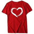 thumbnail image 1 of Patlollav Valentine's Womens Short Sleeve T-shirts Heart-shaped Print Casual Tops Shirt, 1 of 6