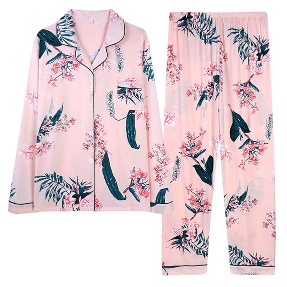 Patlollav Valentines Day Womens Pajamas Sets 2 Piece Long Sleeve Nightwear Sleepwear Casual Button Down Loungewear