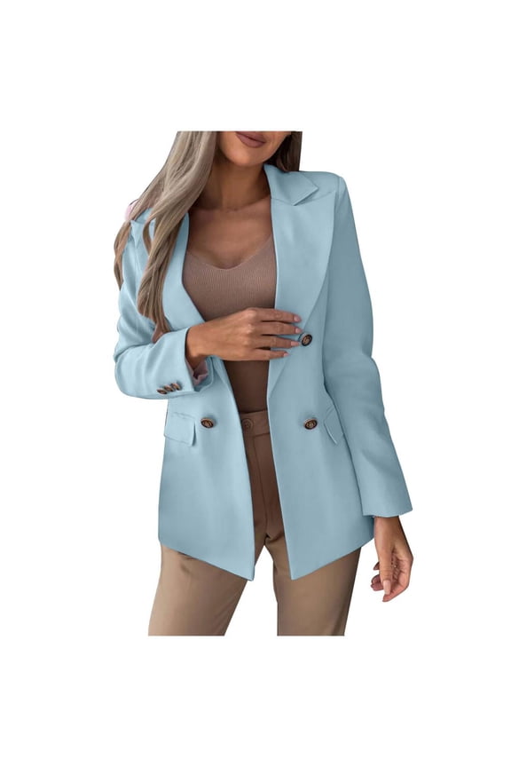 Winner Women Business Attire Solid Color Long Sleeve Cardigan Top Jacket Coat