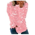 thumbnail image 1 of Patlollav Winter Fall Ladies Long Sleeve Blouses,Women Print Comfortable Breathable Round-Neck Tops, 1 of 6