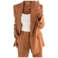 thumbnail image 1 of Patlollav Winter Fall Women Solid Long Sleeve Tops Cardigan Coat Pockets Long Pants Suit, 1 of 6