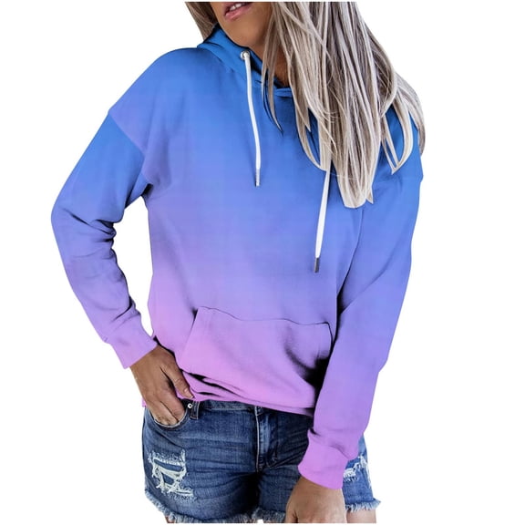 Patlollav Winter Fall Womens Hoodies Sweatshirt,Ladies Casual Patchwork Hooded Blouse Pullove