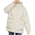 thumbnail image 1 of Patlollav Winter Fashion Women Hooded Large Pocket Tassels Down Cotton Jackets,Thickened,Oversized,Slimming Jacket, 1 of 6