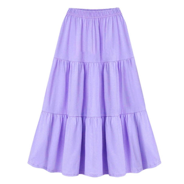 Patlollav Winter Women Fashion Casual Solid Color High Waist Large Medium Length Skirt Walmart