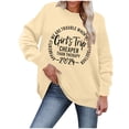 thumbnail image 1 of Patlollav Winter Women's Sweatshirt Letter Round Neck Solid Color Printed Long Sleeve Tops, 1 of 6