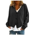 thumbnail image 1 of Patlollav Winter Womens Button Solid Knit Sweater Cardigan Long Sleeve Jacket, 1 of 6