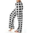 thumbnail image 1 of Patlollav Winter Womens Fashion Plaid Print Casual Elastic Waist Long Wide Leg Pants, 1 of 6