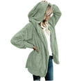 thumbnail image 1 of Patlollav Winter Womens Oversized Open Front Hooded Draped Pockets Cardigan Coat, 1 of 6