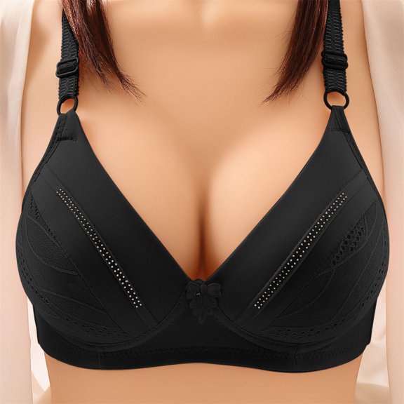 Patlollav Woman Plus Size Bras Comfortable Hollow Out Perspective Bra