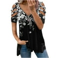 thumbnail image 1 of Patlollav Woman T Shirts Clearance Short Sleeve Tops Summer Print Loose Blouse, 1 of 6