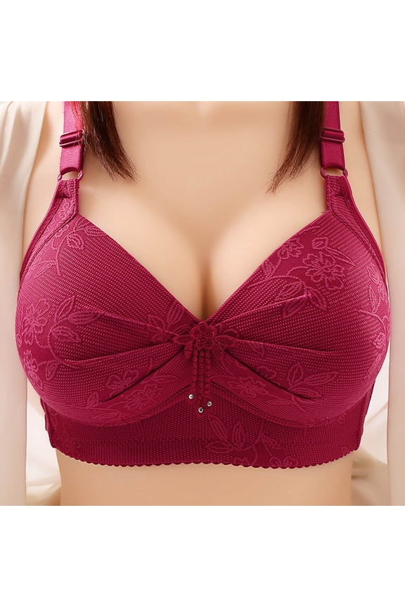 Womans Bras Gathered Together Plus Size Daily Bra Underwear No Rims