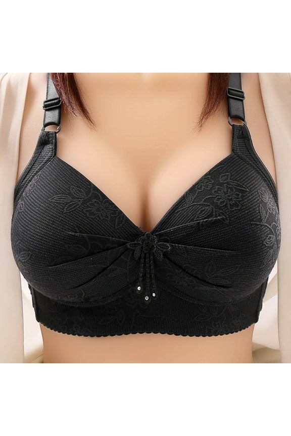 Womans Bras Gathered Together Plus Size Daily Bra Underwear No Rims