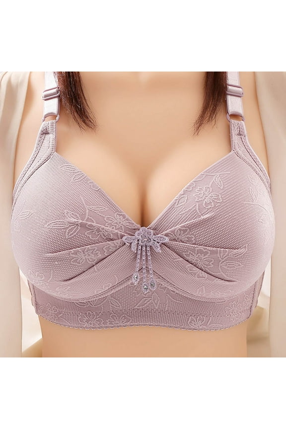Womans Bras Gathered Together Plus Size Daily Bra Underwear No Rims