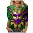 thumbnail image 1 of Patlollav Women 3/4 Sleeve Shirts Casual Pullover Loose Tunic Tops Print Blouse S-5XL, 1 of 6