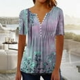 thumbnail image 1 of Patlollav Women Blouses Dressy Casual Summer Short Sleeve Shirts V Neck Button Down Tunic Tops, 1 of 6