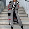 thumbnail image 1 of Patlollav Women Cardigan Tops Winter Striped Casual Long Sleeve Long Sweater Coat, 1 of 6