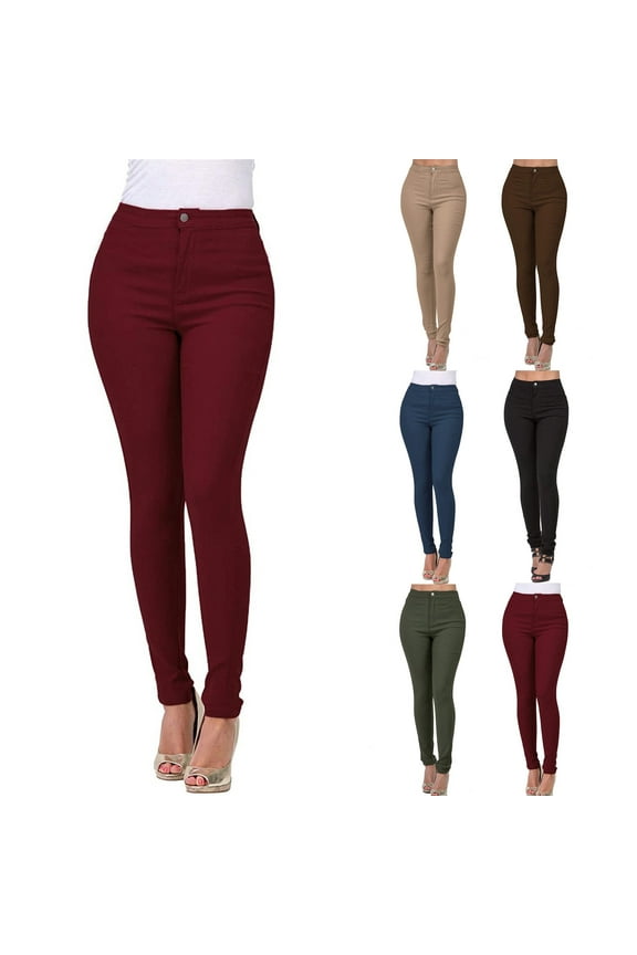 Women Casual Pants Elastic Denim Pants Outdoor Casual Trousers