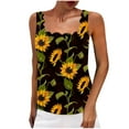 thumbnail image 1 of Patlollav Women Casual Print Square Collar Sleeveless Tops Shirt, 1 of 6