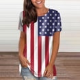 thumbnail image 1 of Patlollav Women Clothes,Womens Independence Day Summer Round-Neck T-Shirt Print Short Sleeve Tops, 1 of 5