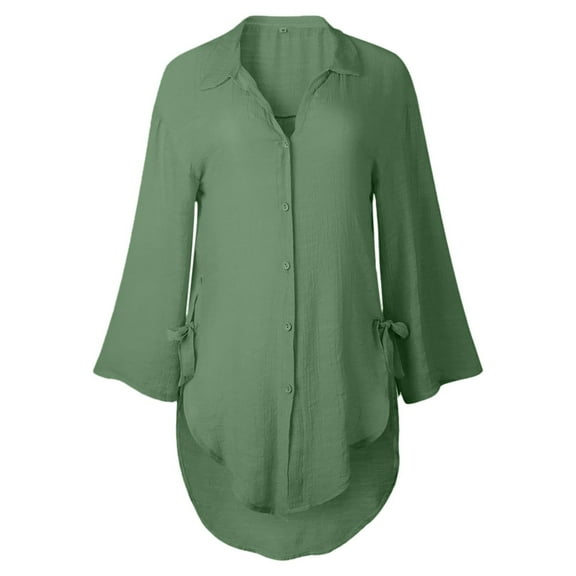 Patlollav Women Clothes,Womens Loose Button Long Shirt Dress Cotton Casual Tops T-Shirt Blouse