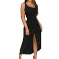 thumbnail image 1 of Patlollav Women Clothes,Womens Summer Solid Strapless Long Dress Beach Split Party Club Dress, 1 of 6