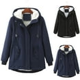 thumbnail image 1 of Patlollav Women Coats Plus Size Solid Jacket Long Sleeve Draw Back Outwear Cardigan, 1 of 1