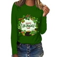 thumbnail image 1 of Patlollav Women Long Sleeve T-Shirts Casual St. Patrick Print Crewneck Pullover Tops, 1 of 6
