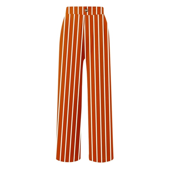 Patlollav Women Loose Casual Comfortable Solid Color Striped Straight Leg Wide Leg Pants Cropped Pants
