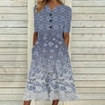 thumbnail image 1 of Patlollav Women Loose Dress 95% Polyester 5% Spandex Casual Short Sleeve V-Neck Dresses, 1 of 6