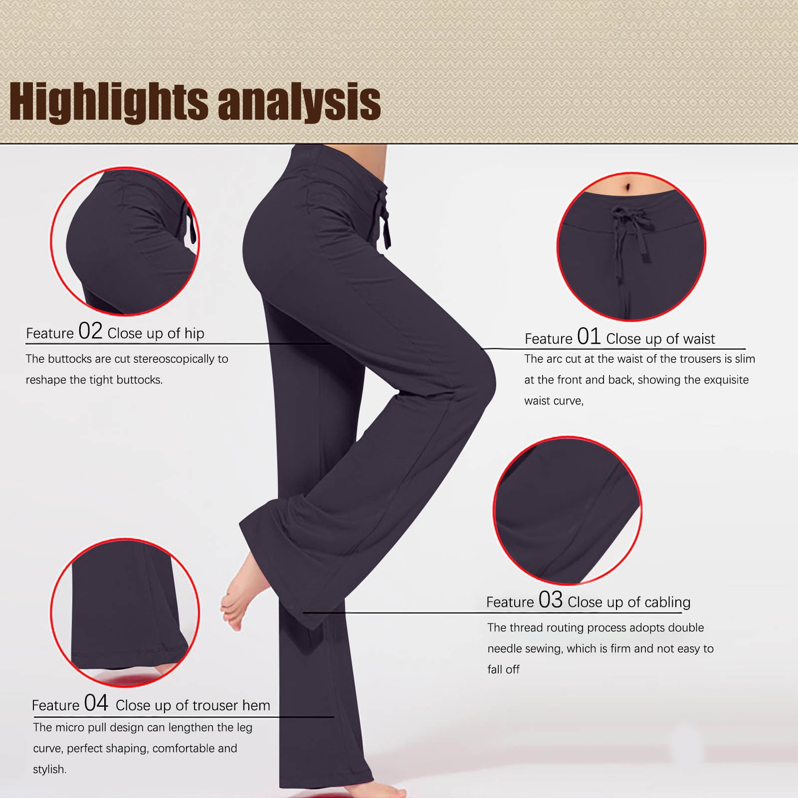 Patlollav Women Loose High Waist Wide Leg Pants Workout Out Leggings  Trousers Yoga Gym Pants