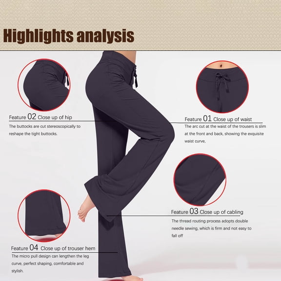 Patlollav Women Loose High Waist Wide Leg Pants Workout Out Leggings Trousers Yoga Gym Pants