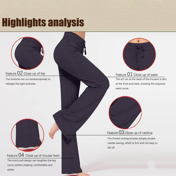 Patlollav Women Loose High Waist Wide Leg Pants Workout Out Leggings Trousers Yoga Gym Pants