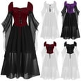 thumbnail image 1 of Patlollav Women Plus Size Cold Shoulder Sleeve Lace Up Halloween Dress, 1 of 7