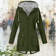 thumbnail image 1 of Patlollav Women Rain Jackets Solid Color Outdoor Hooded Windproof Loose with Pocket Coat, 1 of 6