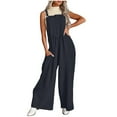 thumbnail image 1 of Patlollav Women'S Bib Overalls Casual Summer Sleeveless Strap Loose Wide Leg Jumpsuits with Pockets, 1 of 6