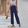 thumbnail image 1 of Patlollav Women'S Casual Wide Leg Pants Flowy Adjustable Tie Knot Elastic Waist Pants with Pockets, 1 of 6
