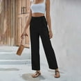 thumbnail image 1 of Patlollav Women'S Casual Wide Leg Pants Flowy Adjustable Tie Knot Elastic Waist Pants with Pockets, 1 of 6